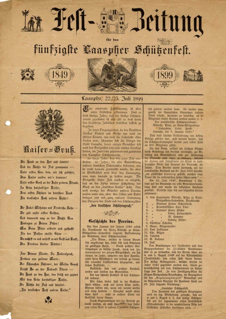 Schuetzenzeitung 1899 Titelseite